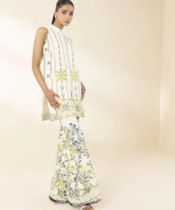 Clearance Sapphire 2 Piece - Embroidered Lawn Suit Off WhiteTrouser