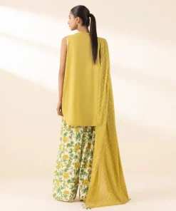 Sale Sapphire 3 Piece - Embroidered Lawn Suit Off White & YellowDupatta