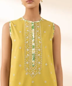Sale Sapphire 3 Piece - Embroidered Lawn Suit Off White & YellowDupatta