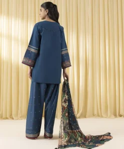 Sale Sapphire 3 Piece - Embroidered Lawn Suit Teal BlueDupatta