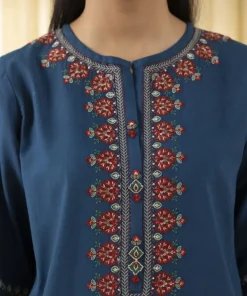 Sale Sapphire 3 Piece - Embroidered Lawn Suit Teal BlueDupatta