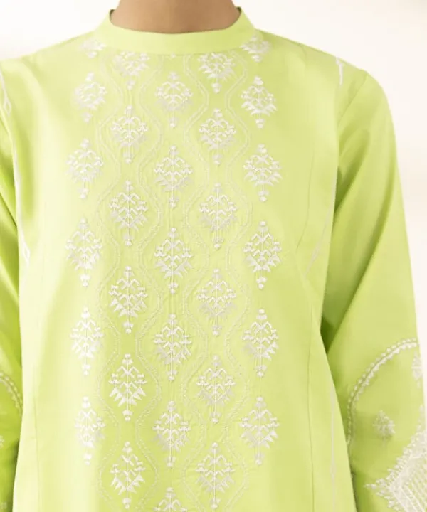 Best Sapphire 3 Piece - Embroidered Lawn Suit Apple GreenDupatta