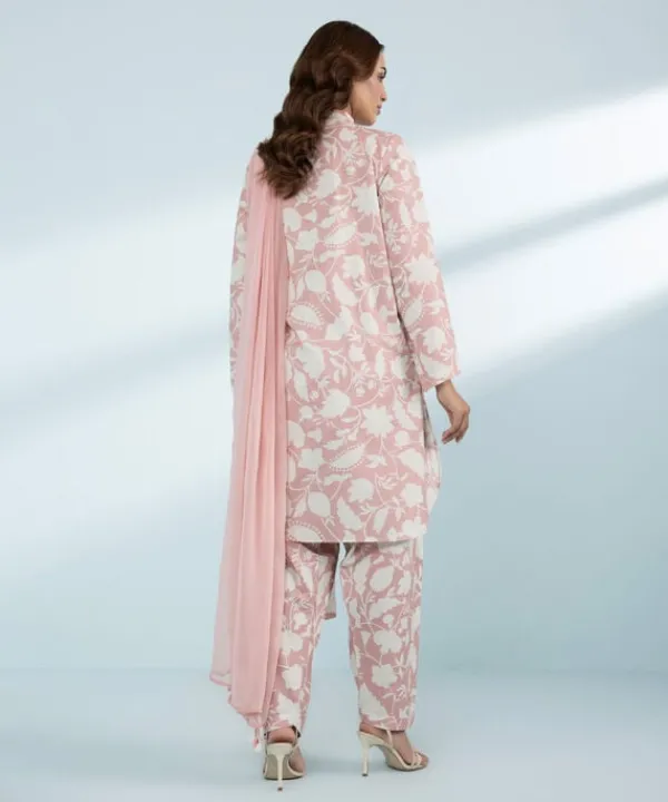 Online Sapphire 3 Piece - Embroidered Lawn Suit Pink