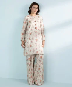 Clearance Sapphire 2 Piece - Embroidered Lawn Suit Biege