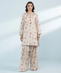 Clearance Sapphire 2 Piece - Embroidered Lawn Suit Biege