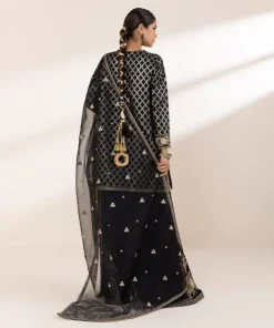 Outlet Sapphire 3 Piece - Embroidered Masoori Suit Black