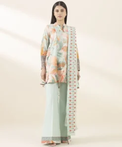 Sale Sapphire 3 Piece - Embroidered Zari Lawn Suit AquaDupatta