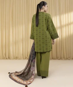 Fashion Sapphire 3 Piece - Jacquard Suit GreenDupatta