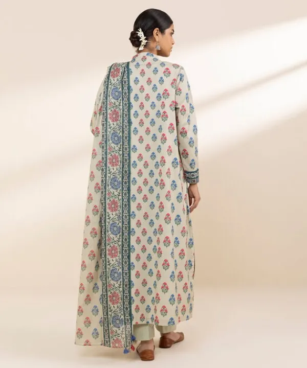 Hot Sapphire 3 Piece - Printed Lawn Suit