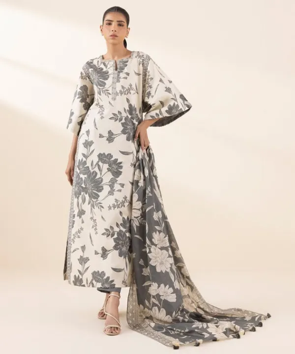 Outlet Sapphire 3 Piece - Printed Lawn Suit