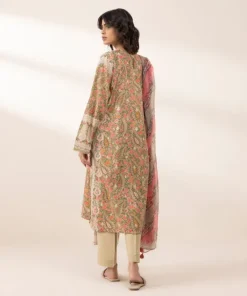 Sale Sapphire 3 Piece - Printed Lawn Suit BeigeDupatta