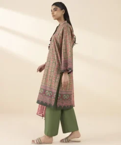 New Sapphire 3 Piece - Printed Lawn Suit Green & PinkDupatta