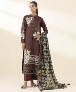 Best Sapphire 3 Piece - Printed Lawn Suit MaroonDupatta