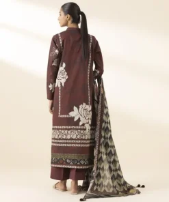 Best Sapphire 3 Piece - Printed Lawn Suit MaroonDupatta