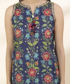 Discount Sapphire 3 Piece - Printed Lawn Suit Multi On Navy BlueDupatta
