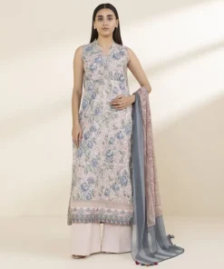 Discount Sapphire 3 Piece - Printed Lawn Suit PinkDupatta