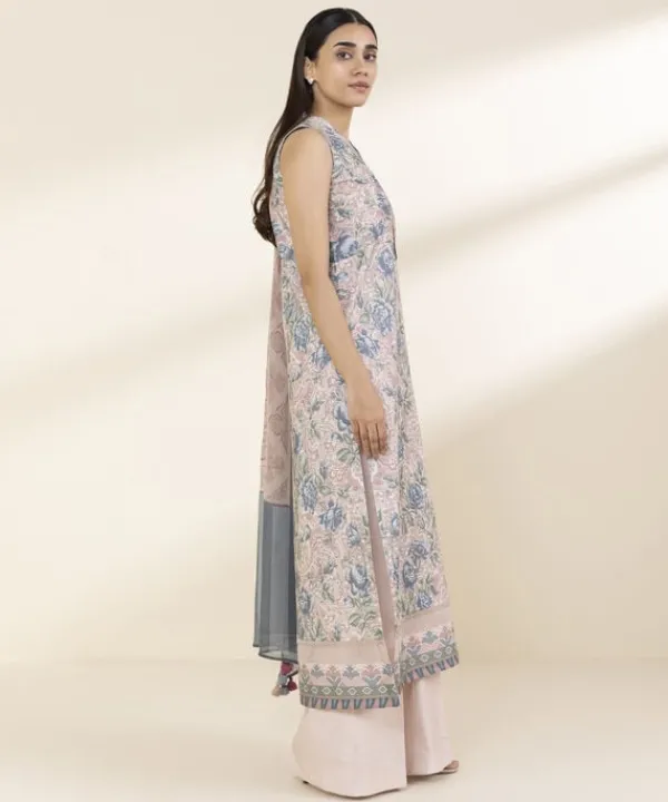 Discount Sapphire 3 Piece - Printed Lawn Suit PinkDupatta