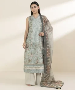 Clearance Sapphire 3 Piece - Printed Lawn Suit TurquoiseDupatta