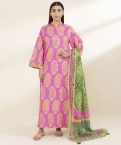 Online Sapphire 3 Piece - Printed Lawn Suit PinkDupatta