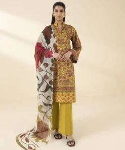 Clearance Sapphire 3 Piece - Printed Lawn Suit MustardDupatta