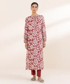 Best Sapphire 2 Piece - Printed Lawn Suit MaroonTrouser
