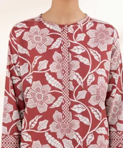Best Sapphire 2 Piece - Printed Lawn Suit MaroonTrouser