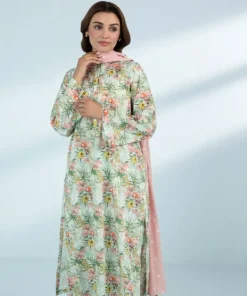 Online Sapphire 3 Piece - Printed Lawn Suit Green