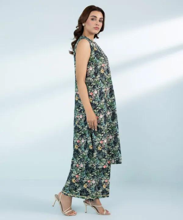 Best Sapphire 2 Piece - Printed Lawn Suit Green