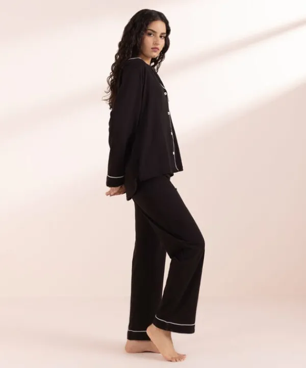 Outlet Sapphire Jersey PJ Set Black