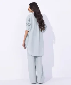 Best Sapphire Blended Linen Pull On Trousers Blue