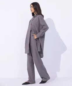 Clearance Sapphire Blended Linen Pull On Trousers Grey