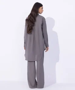 Clearance Sapphire Blended Linen Pull On Trousers Grey