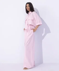 Sale Sapphire Blended Linen Pull On Trousers Lilac