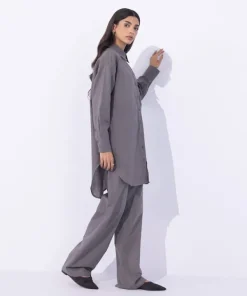 Online Sapphire Blended Linen Shirt Grey