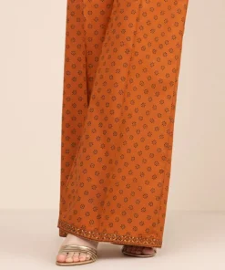 Best Sapphire Block Printed Flared Pants Orange