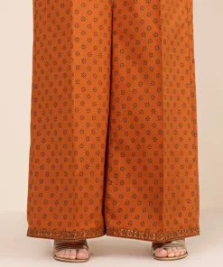 Best Sapphire Block Printed Flared Pants Orange