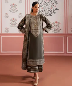 Sale Sapphire Block Printed Lawn Shirt Green
