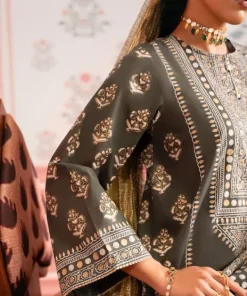 Sale Sapphire Block Printed Lawn Shirt Green