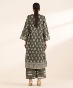 Sale Sapphire Block Printed Lawn Shirt Green