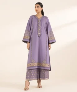 Online Sapphire Block Printed Lawn Shirt Purple