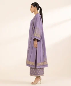 Online Sapphire Block Printed Lawn Shirt Purple