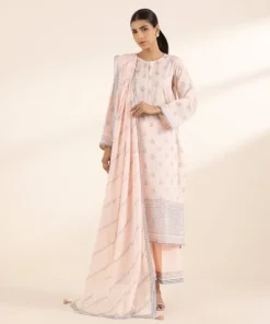 Hot Sapphire Block Printed Voile Dupatta Pink