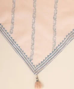 Hot Sapphire Block Printed Voile Dupatta Pink