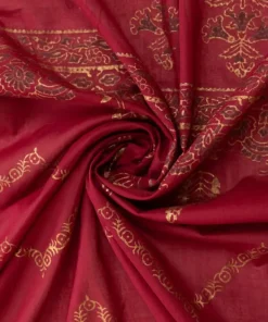 Clearance Sapphire Block Printed Voile Dupatta Maroon