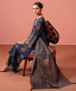 Discount Sapphire Block Printed Voile Dupatta Blue