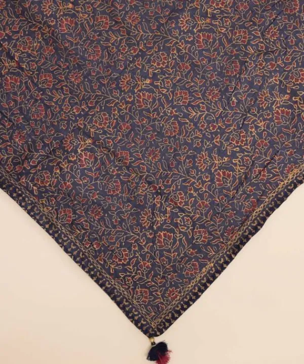 Discount Sapphire Block Printed Voile Dupatta Blue