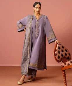 Online Sapphire Block Printed Voile Dupatta Purple