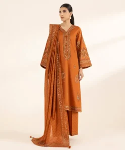 Best Sapphire Block Printed Voile Dupatta Orange