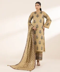 Outlet Sapphire Block Printed Voile Dupatta Brown