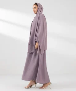 Hot Sapphire Button Through Abaya Set pink